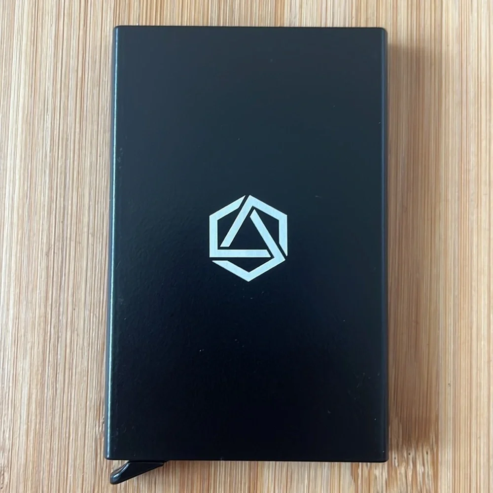 Brand New Blue Hunter Pop Up Slim Metal Card Holder Wallet RFID Case Minimalist